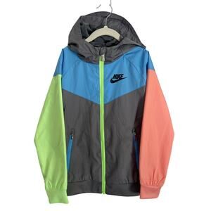 Nike Kid's Windbreaker Jacket - Size 6-7 Years - Multicolor